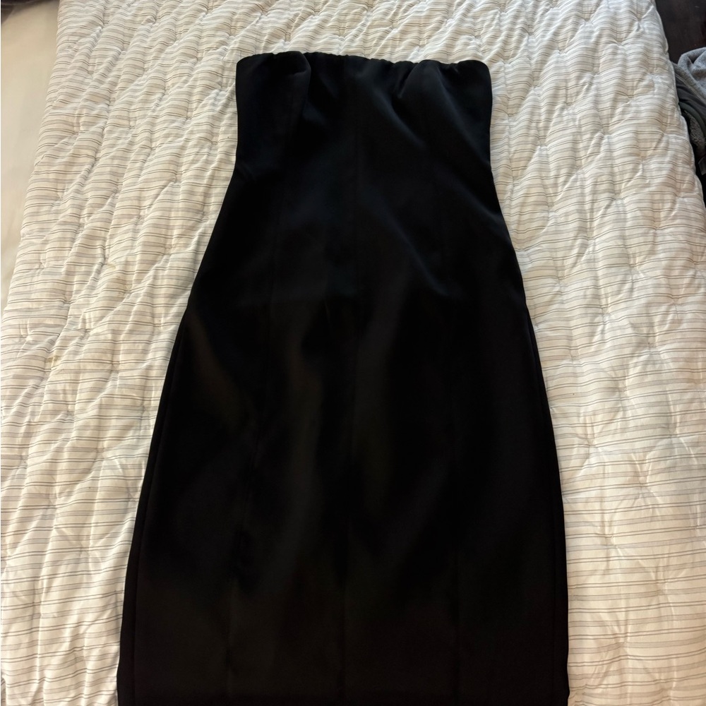Meshki Black Strapless Midi Dress - Picture 3 of 5